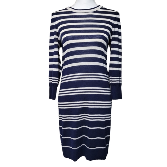 Equipment Dresses & Skirts - Equipment Silk Cashmere Blend Striped Sweater Dress